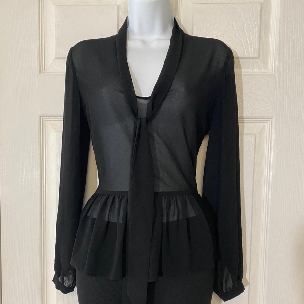 Black sheer blouse S-M